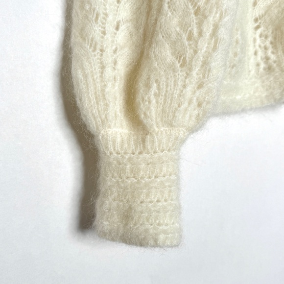 Sezane Alma Cardigan Sweater Ecru White Soft Knit Wool Blend Rare HTF SZ Small - Picture 9 of 16
